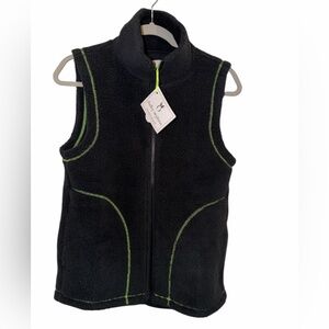NWT Dudley Stephens Black Fleece Hayes Vest with Green Trim xs